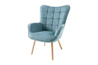 Fauteuil SCANDINAVIA met armleuningen textured stof blauw - 44024 Fauteuil SCANDINAVIA met armleuningen textured stof blauw - 44024