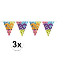 3x  Mini vlaggetjeslijn slingers verjaardag  versiering 20 jaar   - - thumbnail