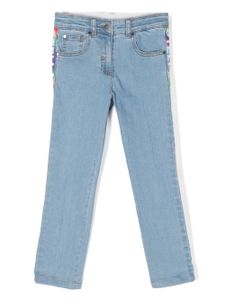 Stella McCartney Kids jean à bande logo - Bleu