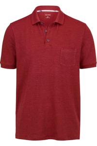 OLYMP Casual Modern Fit Polo shirt Korte mouw donkerrood