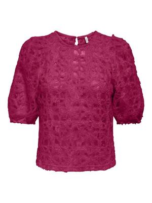 Only Onlbenia S/s O-neck Lace Top Jrs 15372720 T-shirt Korte Mouw 5033271 Sangria