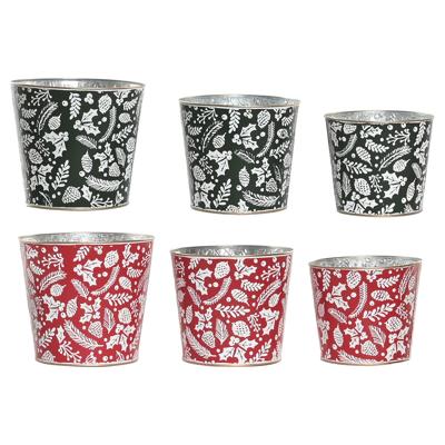 Set decoratieve dozen Home ESPRIT Rood Groen Kerstmis 21 x 21 x 19 cm (2 Stuks)