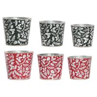 Set decoratieve dozen Home ESPRIT Rood Groen Kerstmis 21 x 21 x 19 cm (2 Stuks)