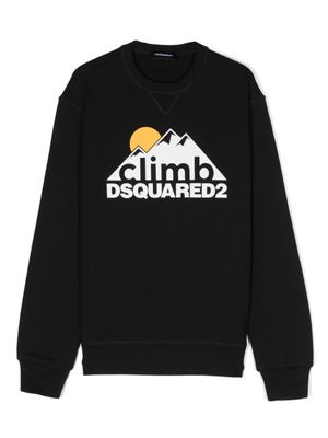 DSQUARED2 KIDS sweat en coton à logo imprimé - Noir