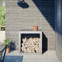 VidaXL Haardhoutrek 60x40x60 cm gegalvaniseerd staal