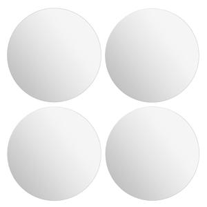 Plak spiegel tegels - 4x stuks - glas - zelfklevend - D39.9 cm - rond