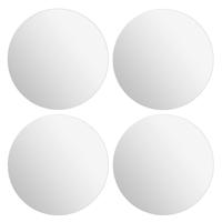 Plak spiegel tegels - 4x stuks - glas - zelfklevend - D39.9 cm - rond