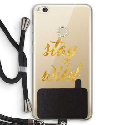 Stay wild: Huawei Ascend P8 Lite (2017) Transparant Hoesje met koord