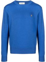 Vivienne Westwood Orb-embroidered crew neck jumper - Bleu - thumbnail