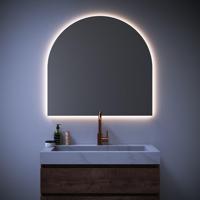 BRAUER Arch spiegel - 100x95x3.5cm - met verlichting - geborsteld Aluminium SP-AR100 - thumbnail