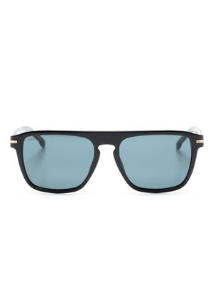 BOSS lunettes de soleil à monture rectangulaire - Noir