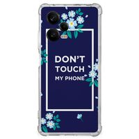 Xiaomi Redmi Note 12 Pro Anti Shock Case Flowers Blue DTMP - thumbnail