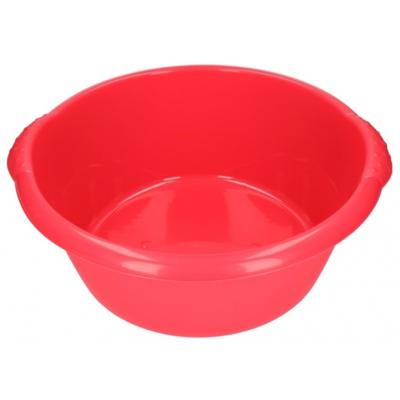 Hega Hogar afwasteil rond - rood - kunststof - 25 liter - 53x23 cm - camping/huishoud teil