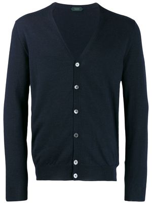 Zanone cardigan à col v - Bleu