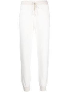 LIU JO pantalon de jogging nervuré à lien de resserrage - Blanc