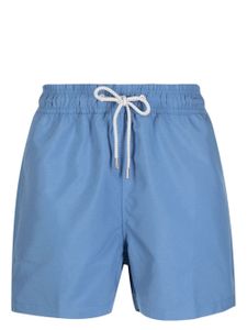 LOVE BRAND & Co. short de bain à patch logo - Bleu