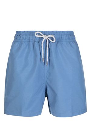 LOVE BRAND & Co. short de bain à patch logo - Bleu