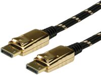 ROLINE 11.04.5648 DisplayPort kabel 7,5 m Zwart, Goud