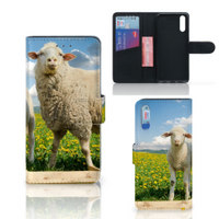 Huawei P20 Telefoonhoesje met Pasjes Schaap en Lammetje - thumbnail