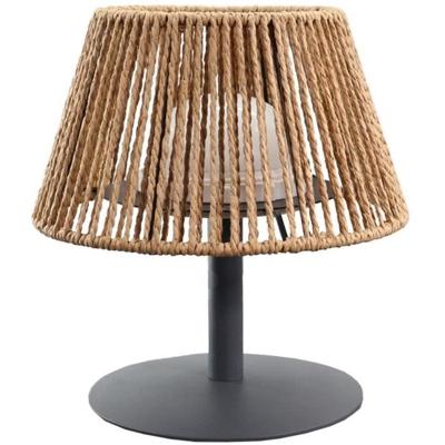Snoerloze tafellamp - LUMISKY - STANDY MINI RAFFY - H22 cm - Natuurlijk raffia - Warm wit en witte LED