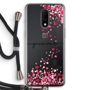 Hartjes en kusjes: OnePlus 7 Transparant Hoesje met koord