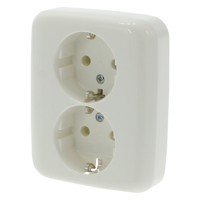 Busch-Jaeger BJ Refl Inb Contactdoos | 2V | RA | PW - 66.001.50