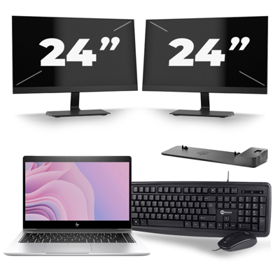 HP EliteBook 840 G6 - Intel Core i7-8e Generatie - 14 inch - 16GB RAM - 256GB SSD - Windows 11 + 2x 24 inch Monitor HP EliteBook 840 G6 - Intel Core i7-8e Generatie - 14 inch - 16GB RAM - 256GB SSD - Windows 11 + 2x 24 inch Monitor