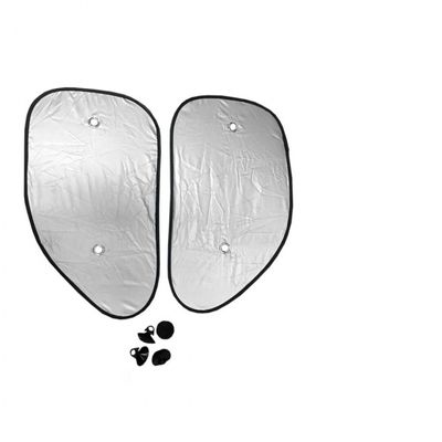 Gerimport zonneschermen zijraam 65 x 38 cm polyester zilver 2 delig Gerimport zonneschermen zijraam 65 x 38 cm polyester zilver 2 delig