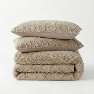 Dekbedovertrek Teddy Faux Fur Syon - Taupe - Eenpersoons (140x200 Cm) - Taupe Microvezel Teddy - Effen - Sleeptime - Dekbed-Discounter.nl
