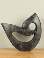Ornament uit Zimbabwe Duck nr. 4 springstone, 28 cm - thumbnail