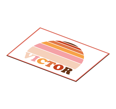 Rechthoekige placemats 70's zon met naam
