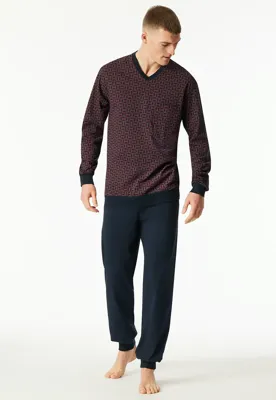 Schiesser pyjama heren lange mouw 100% katoen - Comfort - 181162 - Met boordjes