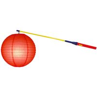 Lampionstokje 50 cm - met lampion - rood - D25 cm - thumbnail