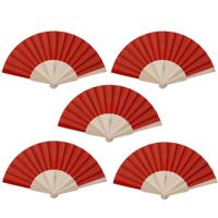 Spaanse waaier - 10x - rood - 42 x 23 cm - hout - verkoelend - handwaaier