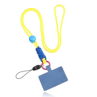 Telefoonkoord Macramé met Telefoon bevestiging - Geel Blauw
