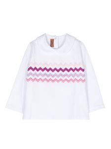 Missoni Kids sweat à motif zigzag - Blanc