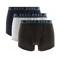 Hugo Boss 3-pack boxershorts trunk - fel blauw/grijs - thumbnail