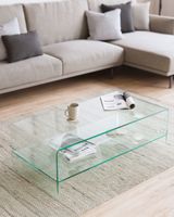 Kave Home Glazen Salontafel Burano met onderplank, 110 x 55 cm - Transparant - thumbnail