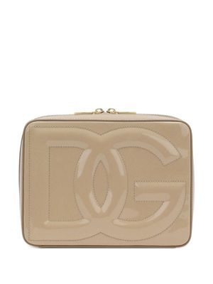 Dolce & Gabbana sac porté épaule en cuir à fini verni - Tons neutres