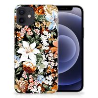 TPU Case voor iPhone 12 | 12 Pro (6.1") Dark Flowers - thumbnail