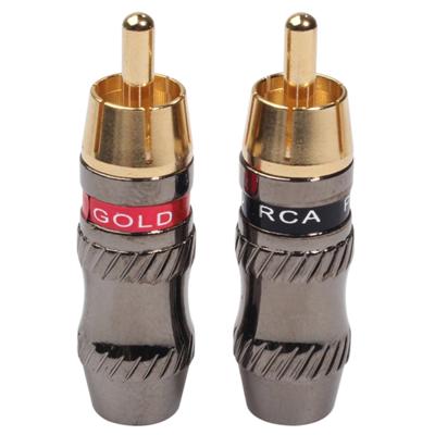 REXLIS TR026 2 PC'S RCA male plug audio jack vergulde adapter voor DIY audiokabel & video kabel