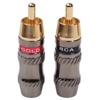 REXLIS TR026 2 PC'S RCA male plug audio jack vergulde adapter voor DIY audiokabel & video kabel