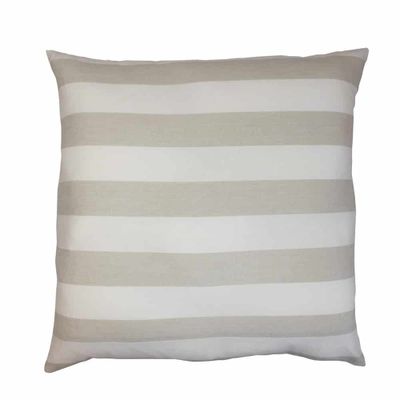 Groot Katoenen Sierkussen Chambray Beige Gestreept (60 x 60 cm) Groot Katoenen Sierkussen Chambray Beige Gestreept (60 x 60 cm)