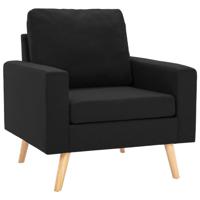 The Living Store Fauteuil - - Zitmeubel - 77 x 71 x 80 cm - Zwart - thumbnail