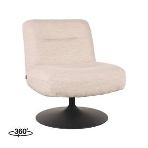 LABEL51 - Draaifauteuil Eli - Naturel Boucle - Zwart Metaal