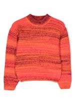 MSGM Kids pull en maille intarsia à rayures - Rose - thumbnail