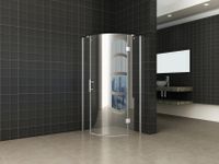 Wiesbaden Curf cabine kwartrond met 1 draaideur rechts 900 x 900 x 2000 x 8 mm helder glas/chroom - thumbnail