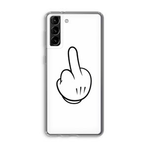 Middle finger white: Samsung Galaxy S21 Plus Transparant Hoesje