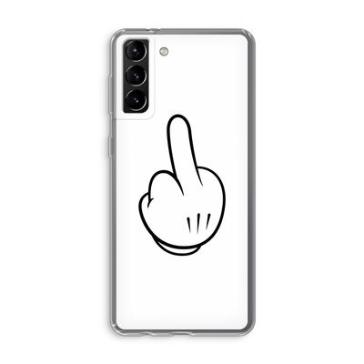 Middle finger white: Samsung Galaxy S21 Plus Transparant Hoesje