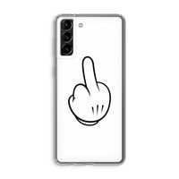 Middle finger white: Samsung Galaxy S21 Plus Transparant Hoesje